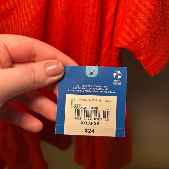 NWT Arizona Jean Co Orange Babydoll Crop Top Size XXL - Picture 5 of 5